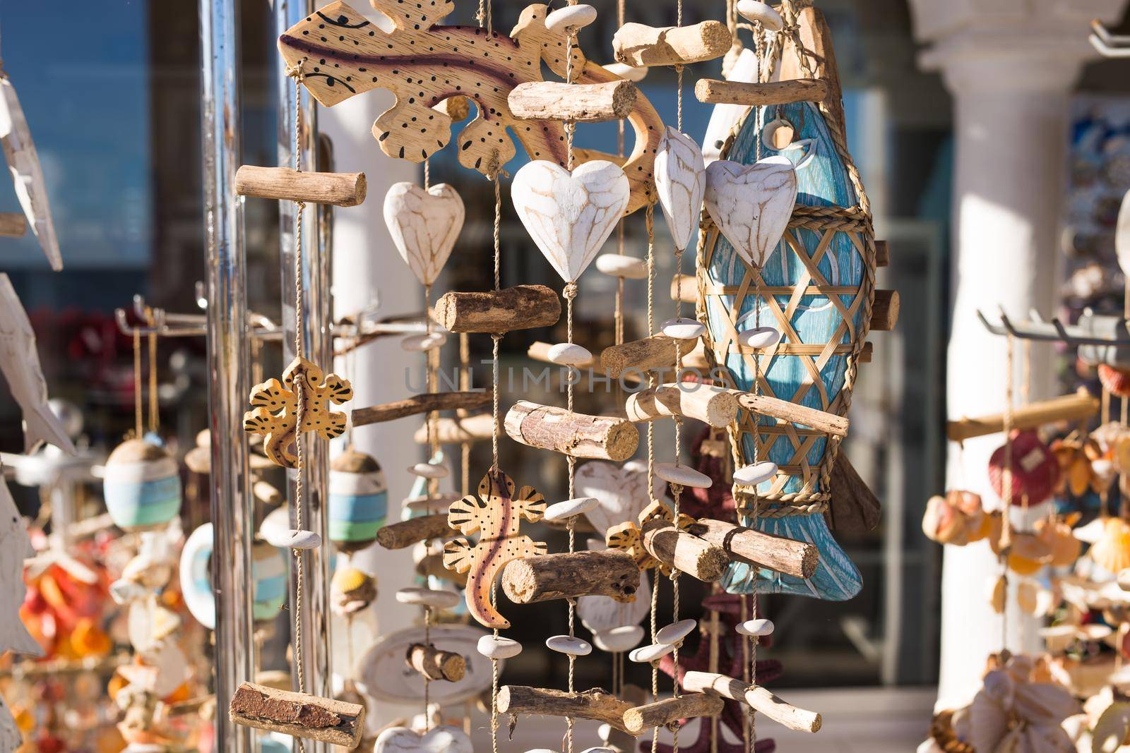 Souvenirs for sell at the beach market