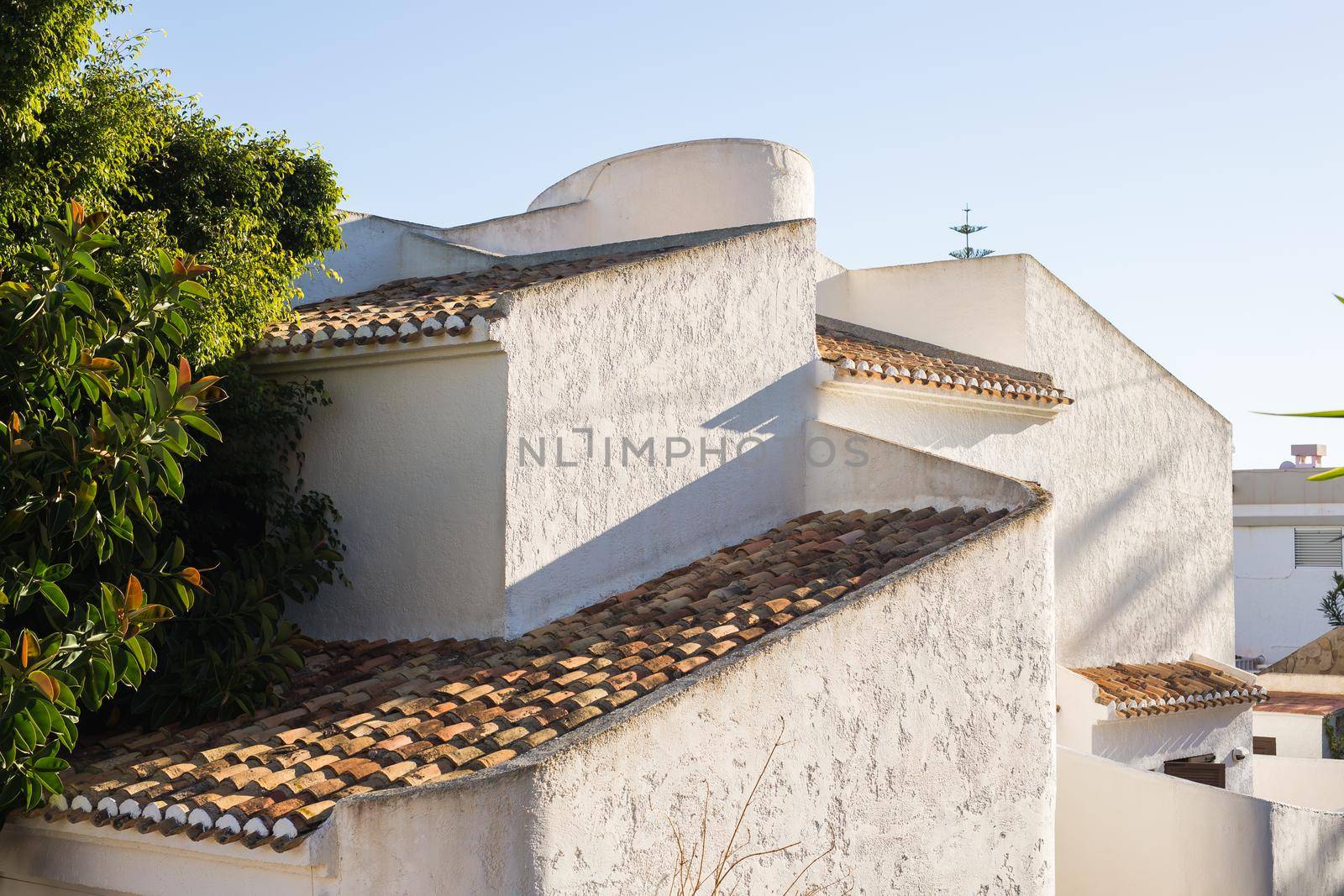 Beautiful exterior of newly built luxury home. Yard with green grass and walkway by Satura86