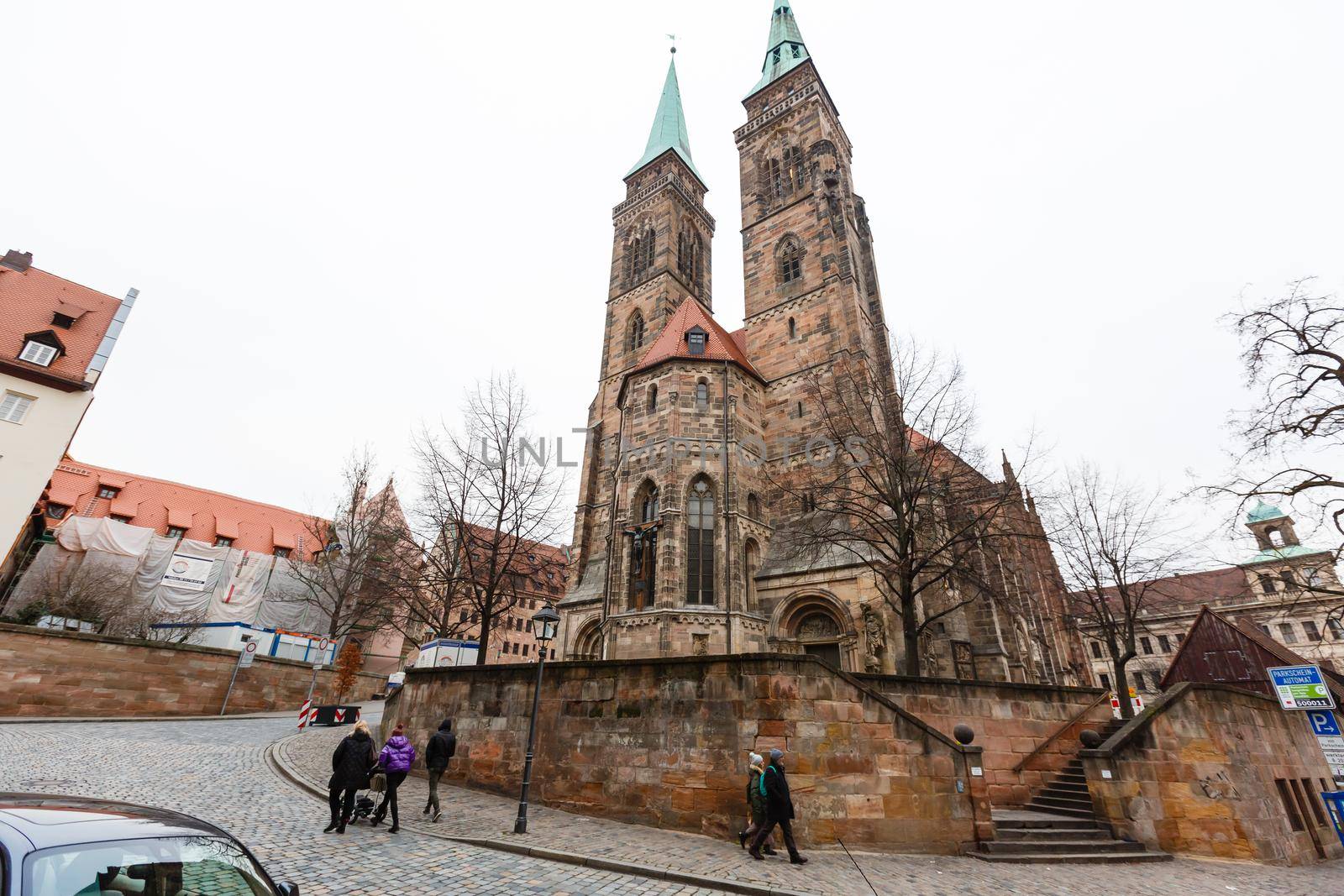 Nuremberg, Germany - Dec 31, 2019: Christkindlesmarkt in Nürnberg,