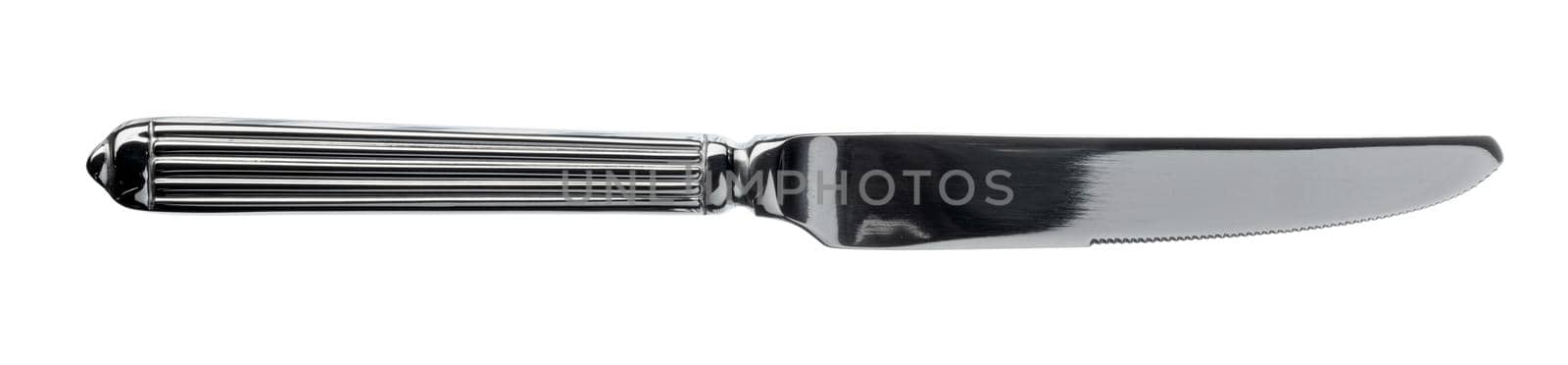 Silver knife cutlery isolated on white background by Fabrikasimf