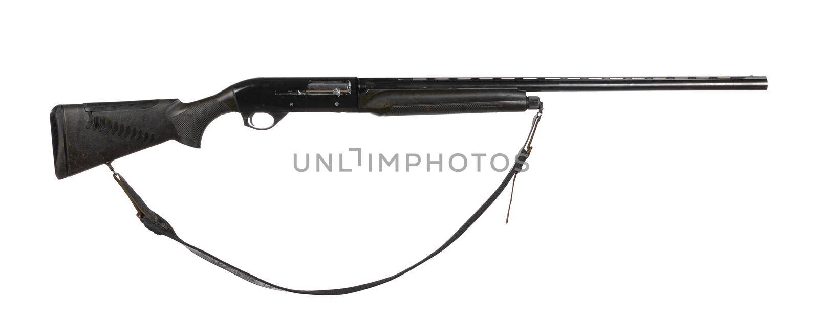 Modern hunting rifle isolated on white background by Fabrikasimf