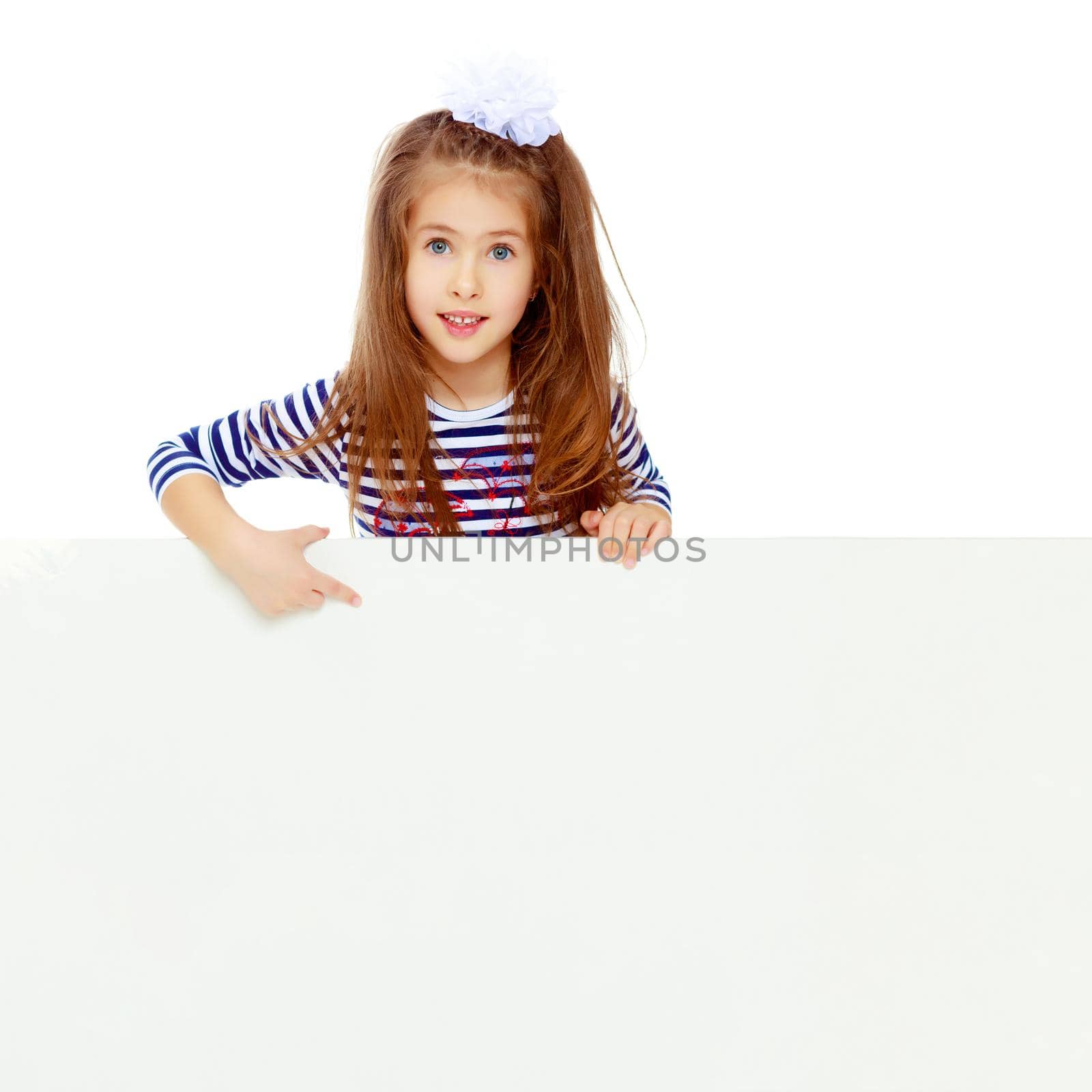 Little girl in a striped dress. by kolesnikov_studio