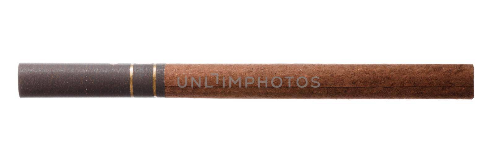 New cigarette with filter isolated on white by Fabrikasimf