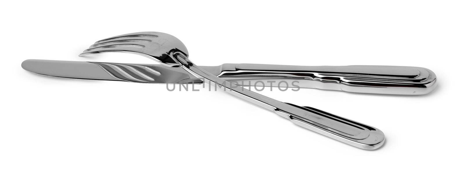 Set of new cutlery isolated on white background by Fabrikasimf