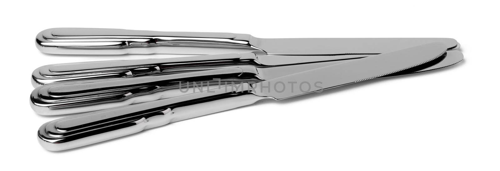 Set of new cutlery isolated on white background by Fabrikasimf