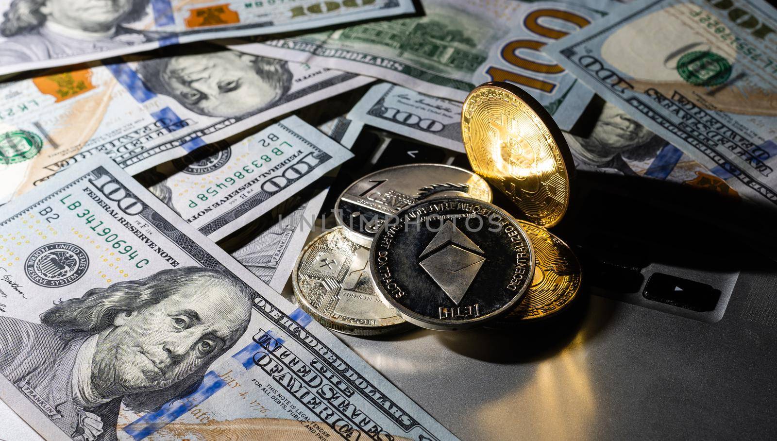 golden bitcoin, conceptual image for crypto currency. High quality photo