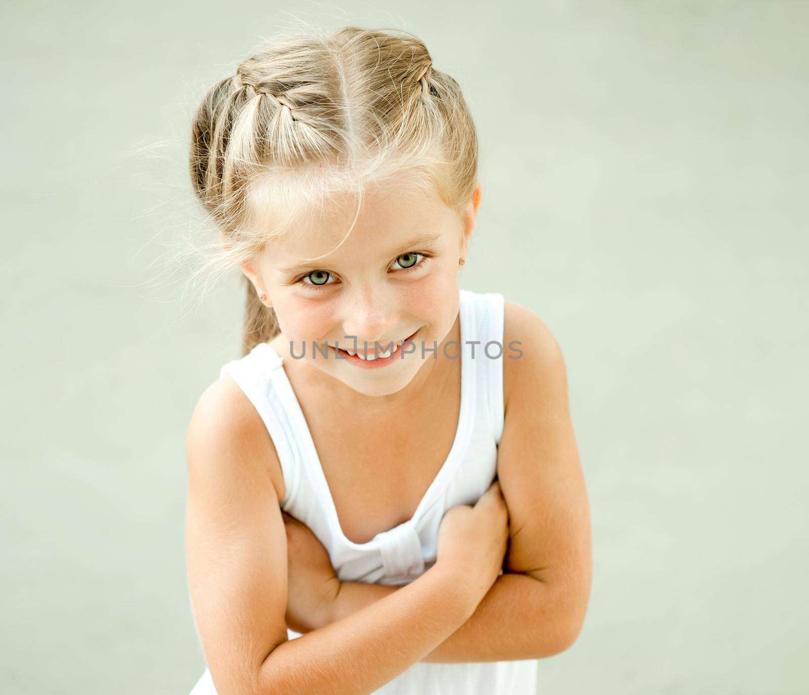 Portrait of a beautiful liitle girl close-up