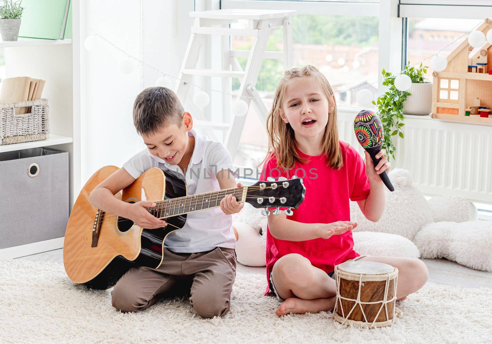 Cute children playing musical instruments by tan4ikk1