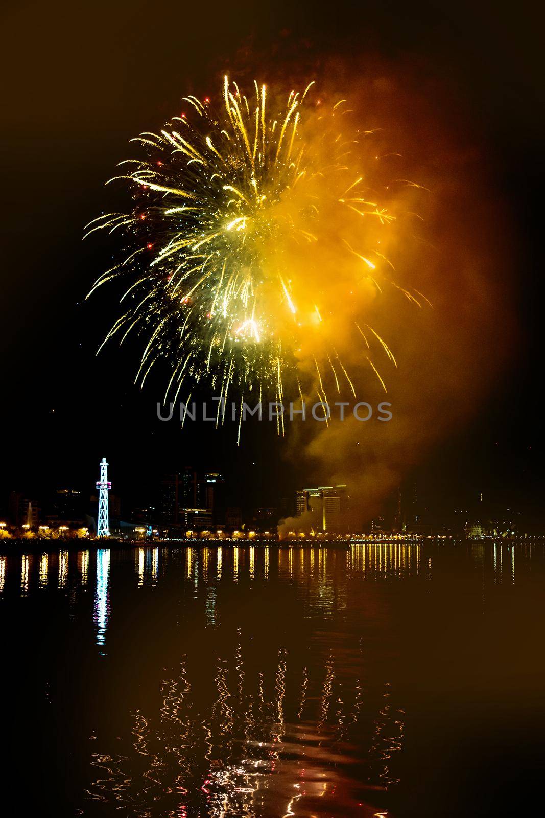 Fireworks in the night sky, Baku by tan4ikk1