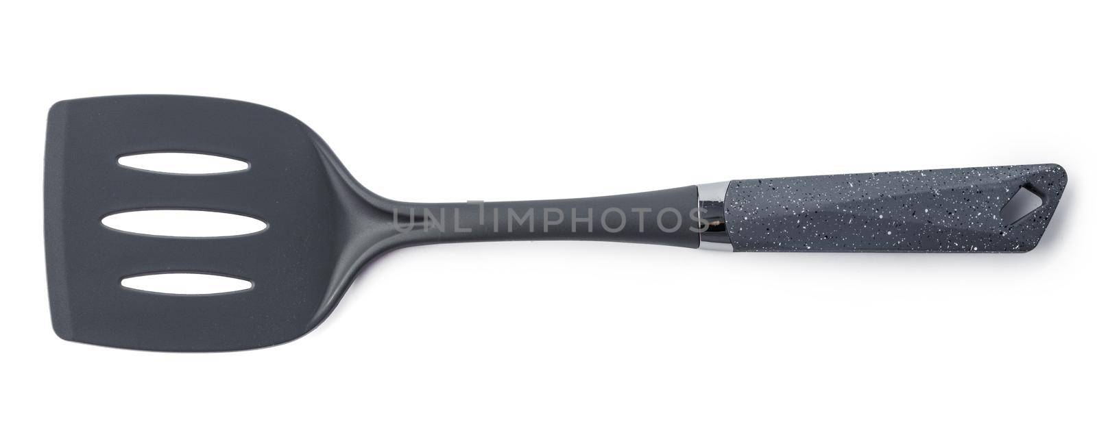 Plastic kitchen spatula utensil isolated on white by Fabrikasimf