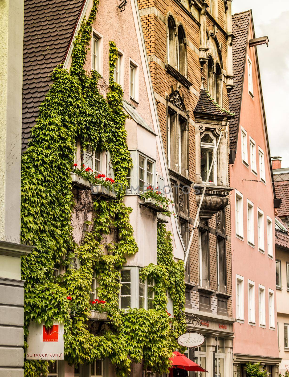 ULM, GERMANY - MAY 12,2014 - In the old streets of Ulm in may 12, 2014. Ulm is a city in the federal German state of Baden-Warttemberg, situated on the River Danube.