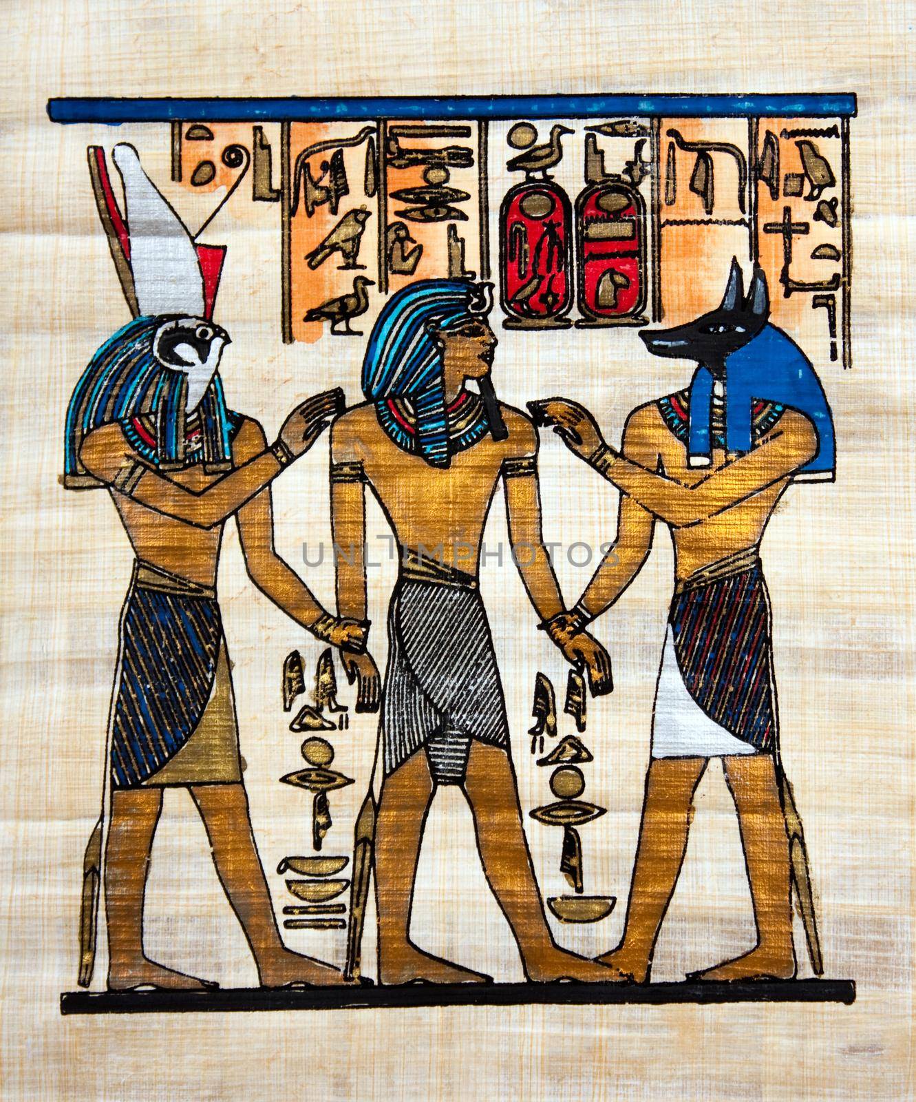 photo of the egyptian  papyrus painting