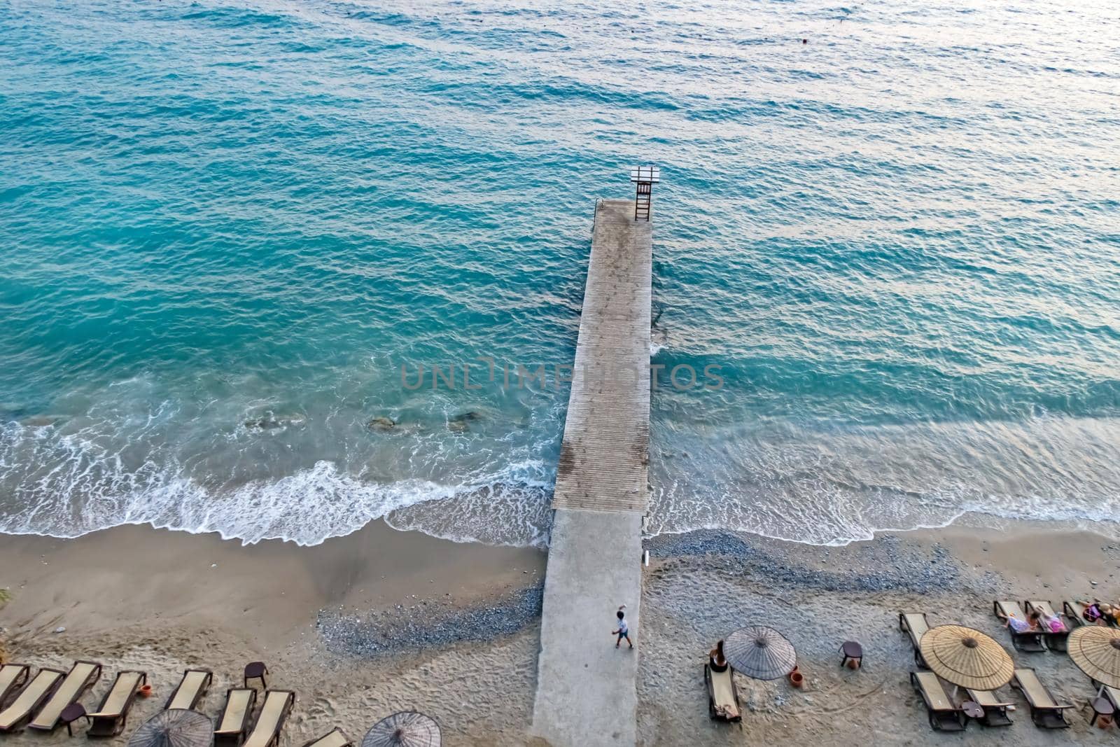 Kusadasi,Aydin,Turkey- July 25,2021.The view from Pinebay holiday village and resort in Kusadasi, in the sea and nature and summer sesason.