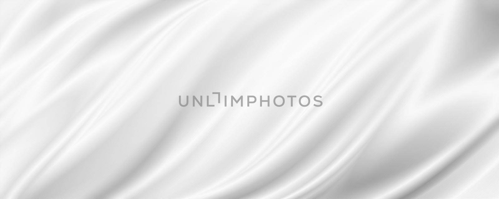 White fabric background with copy space 3D illustration