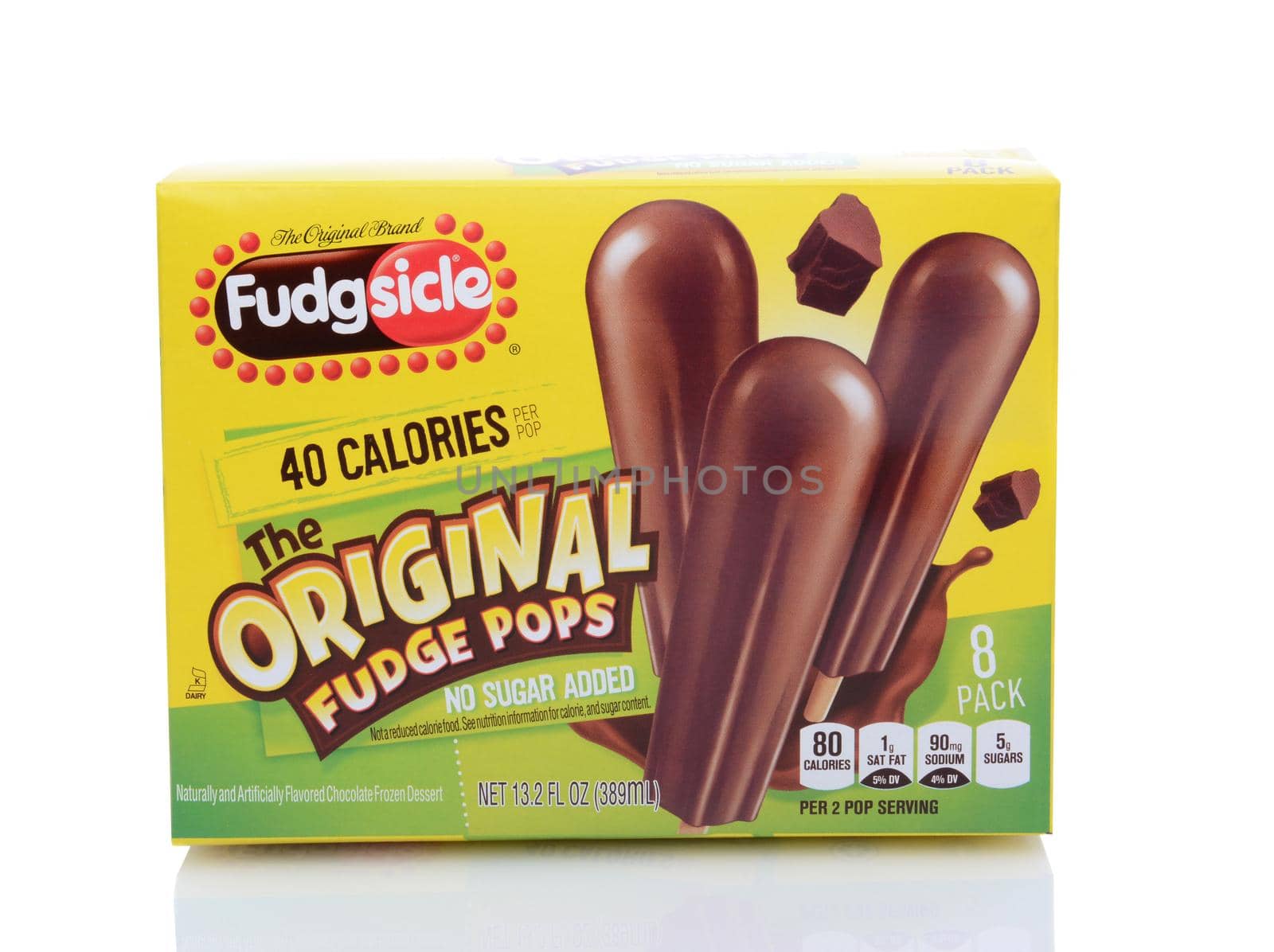 IRVINE, CA - May 14, 2014: An 8 pack of Fudgsicle Brand frozen dessert bars. Fudgsicle is a registered trademark of Unilever.