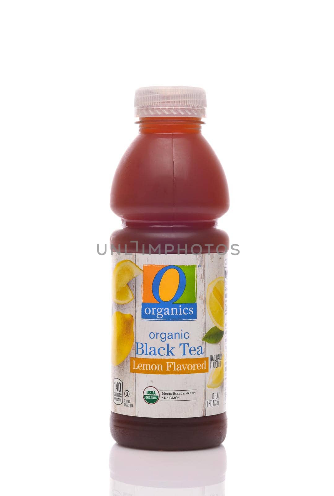 IRVINE, CALIFORNIA - MAY 20, 2019: A bottle of Organics Black Tea with Lemon Flavor. 