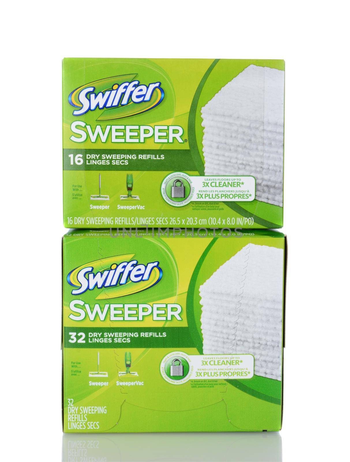 IRVINE, CA - January 05, 2014: Two boxes of Swiffer Dry Sweeping Refills. Swiffer is a line of cleaning products by Procter & Gamble and Michael Rand, introduced in 1999.