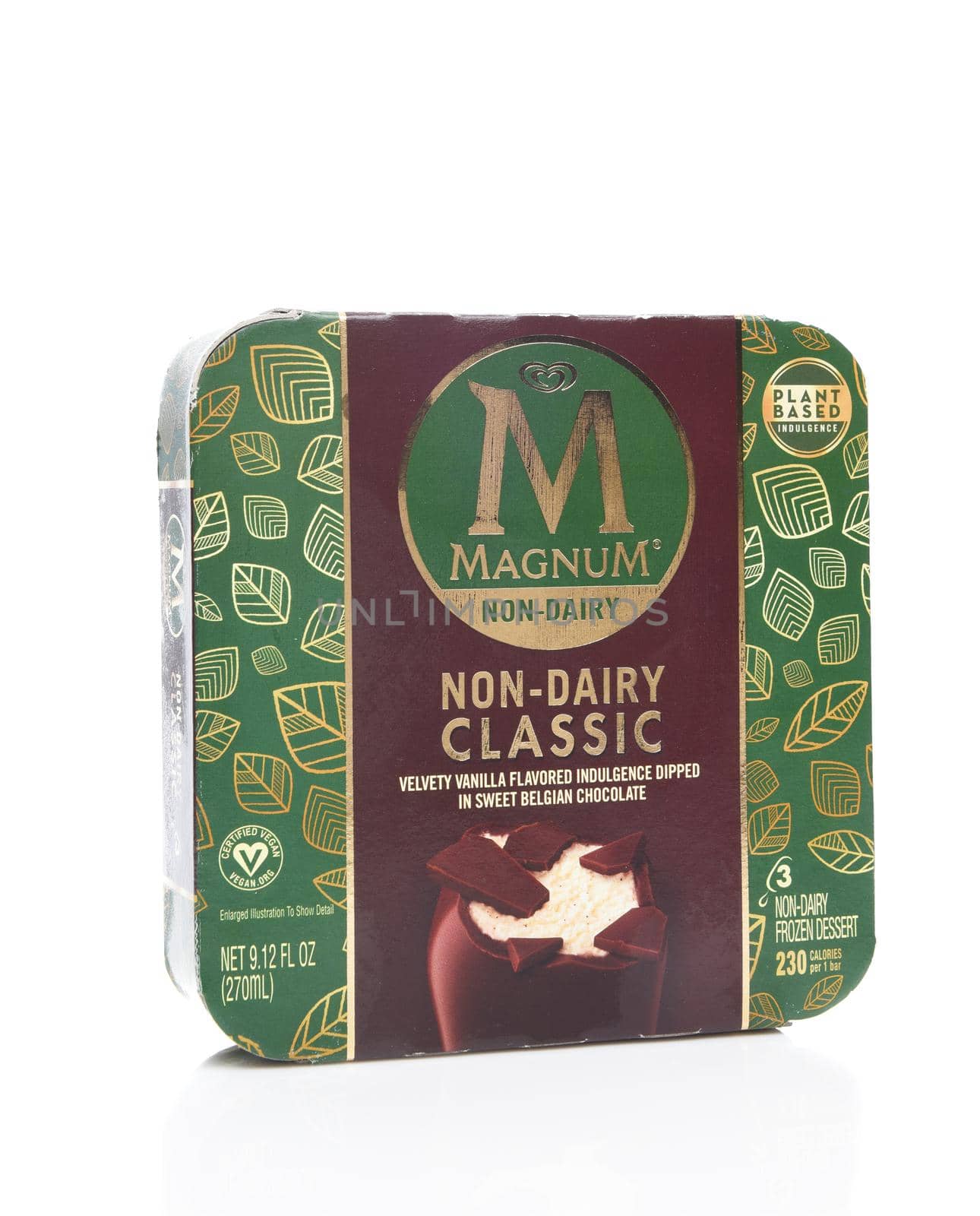 IRVINE, CALIFORNIA - AUGUST 14, 2019: A package of Magnum Non-Dairy Classic Frozen Dessert. 