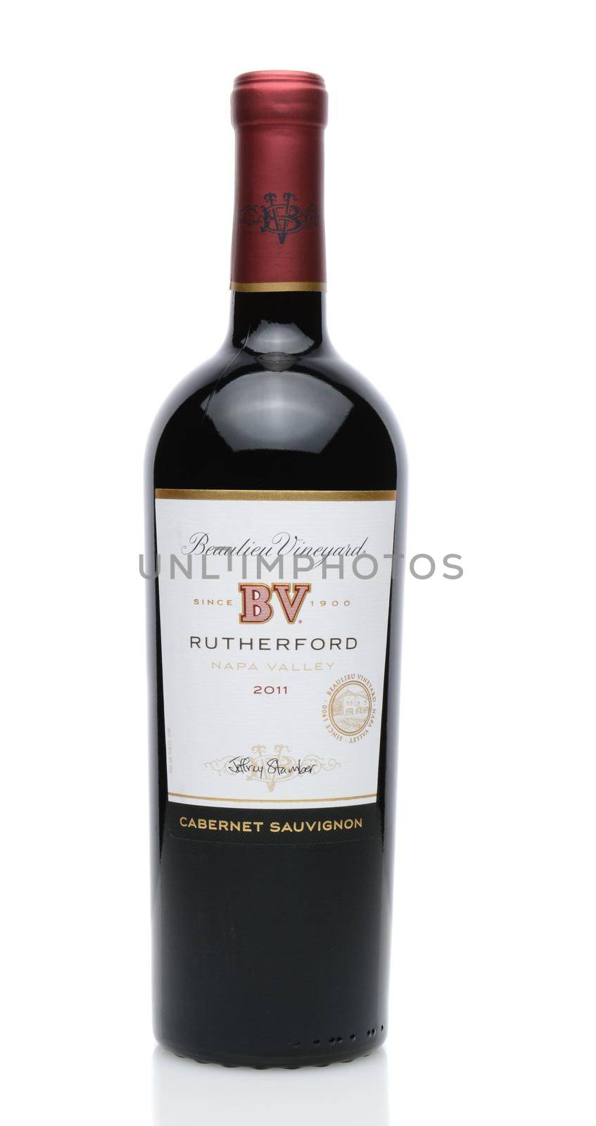 IRVINE, CA - JUNE 23, 2014: A bottle of BV Rutherford Cabernet Sauvignon Wine. Beaulieu Vineyard is the longest continually operating winery in Napa Valley. 