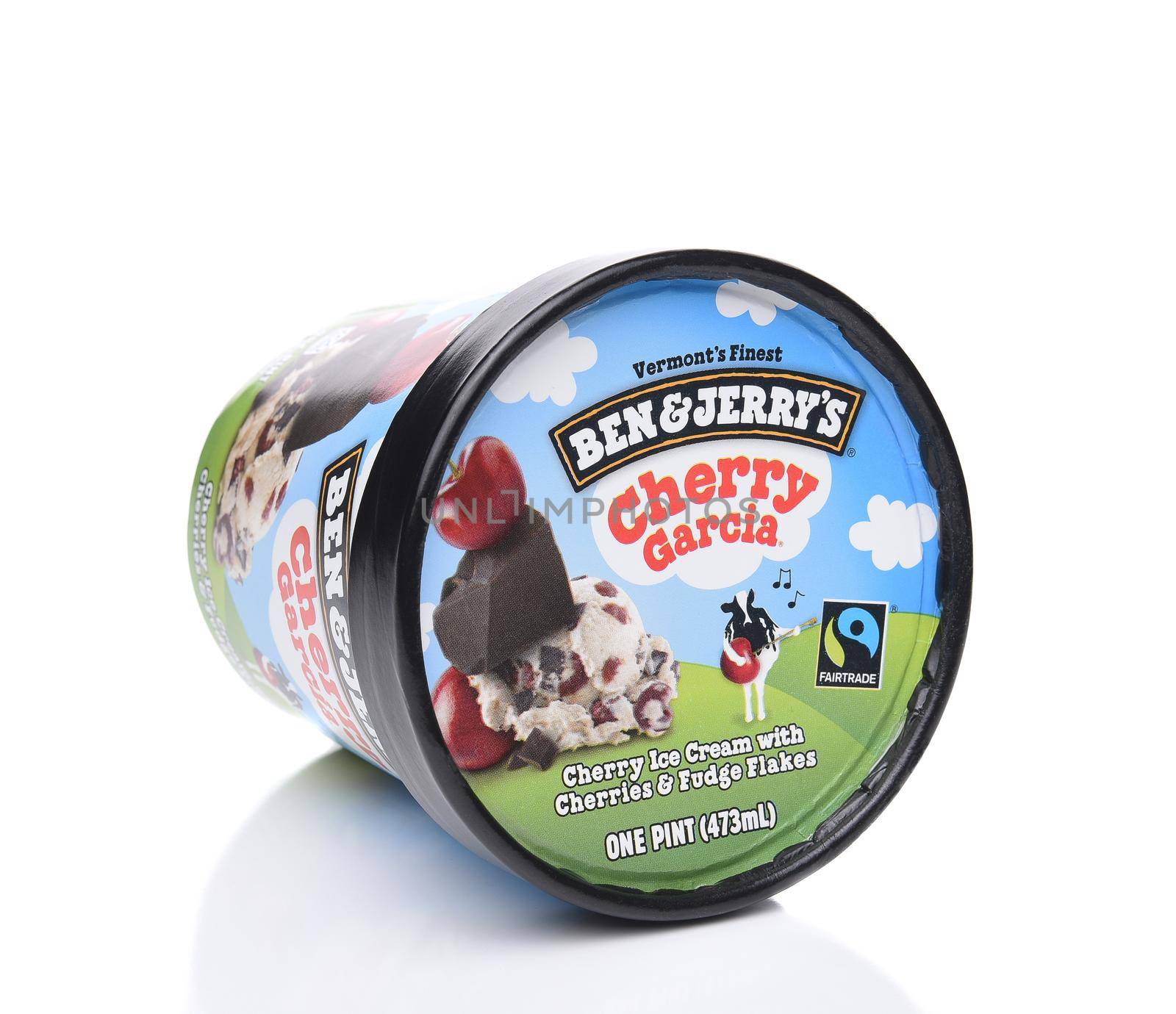 IRVINE, CA - MAY 29, 2017: Cherry Garcia Ice Cream. Ben and Jerrys tribute flavor to the rock legend Jerry Garcia of the Grateful Dead.