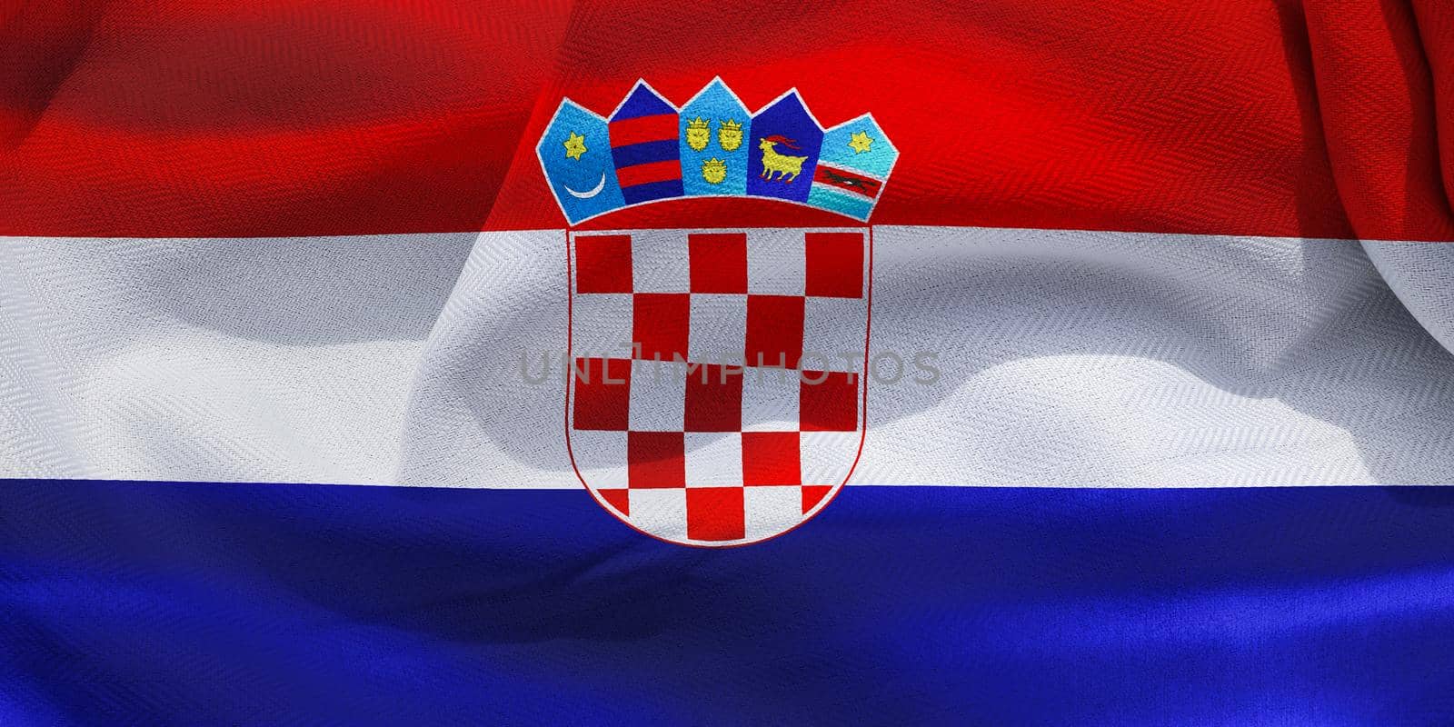 Croatia flag - realistic waving fabric flag