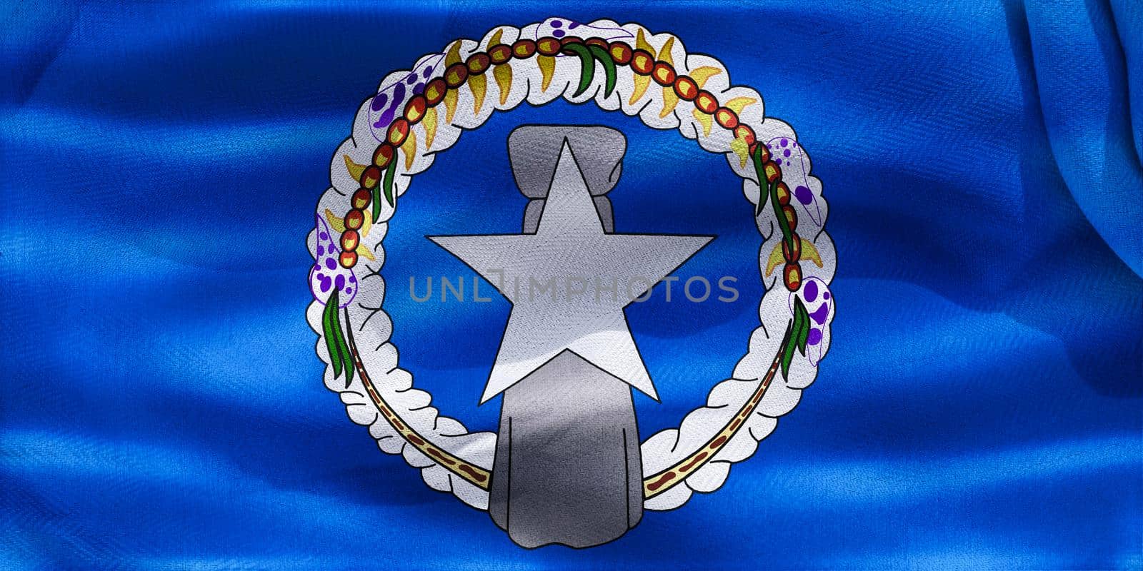 3D-Illustration of a Mariana Islands flag - realistic waving fabric flag by MP_foto71