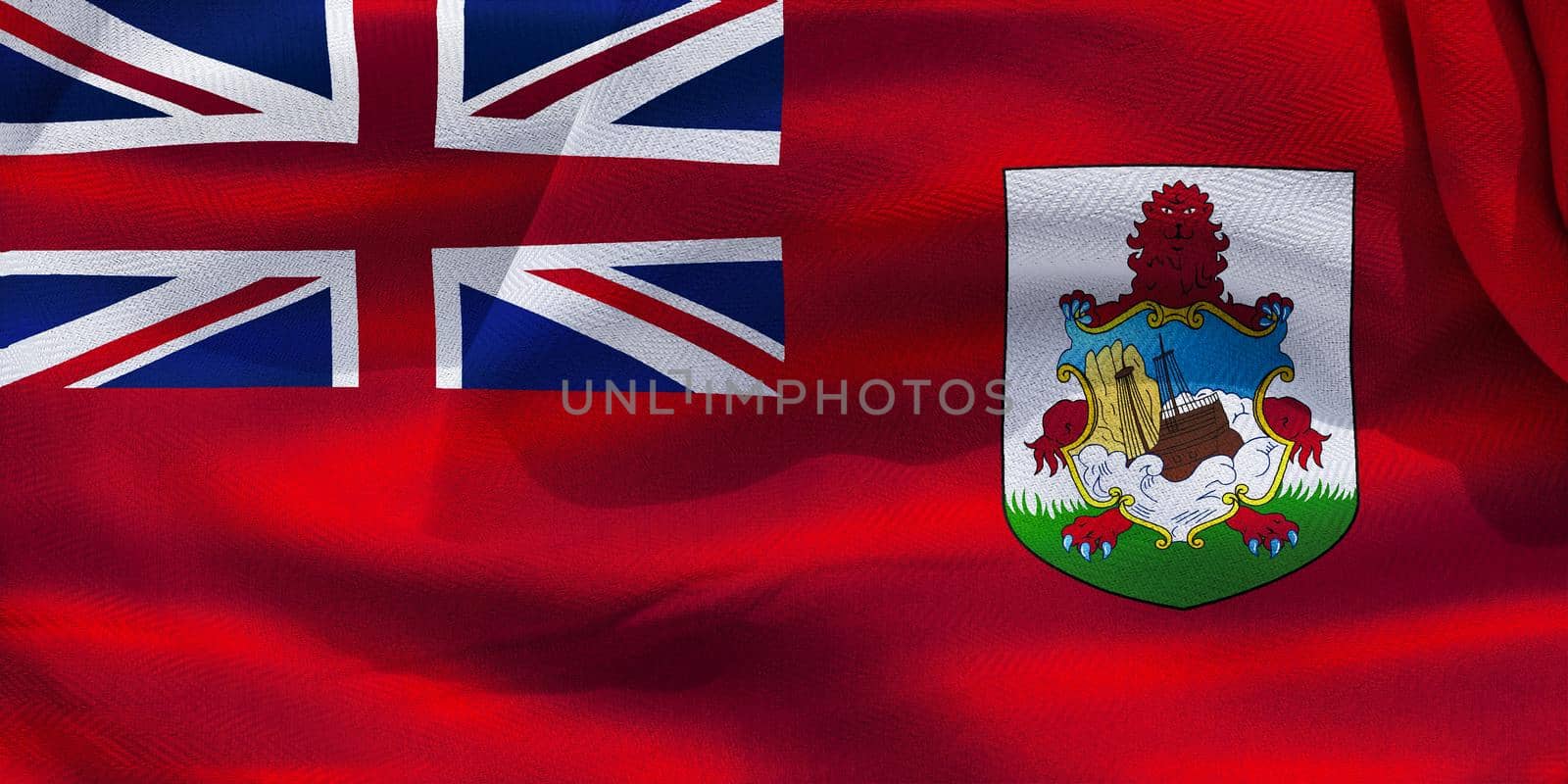 Bermuda flag - realistic waving fabric flag