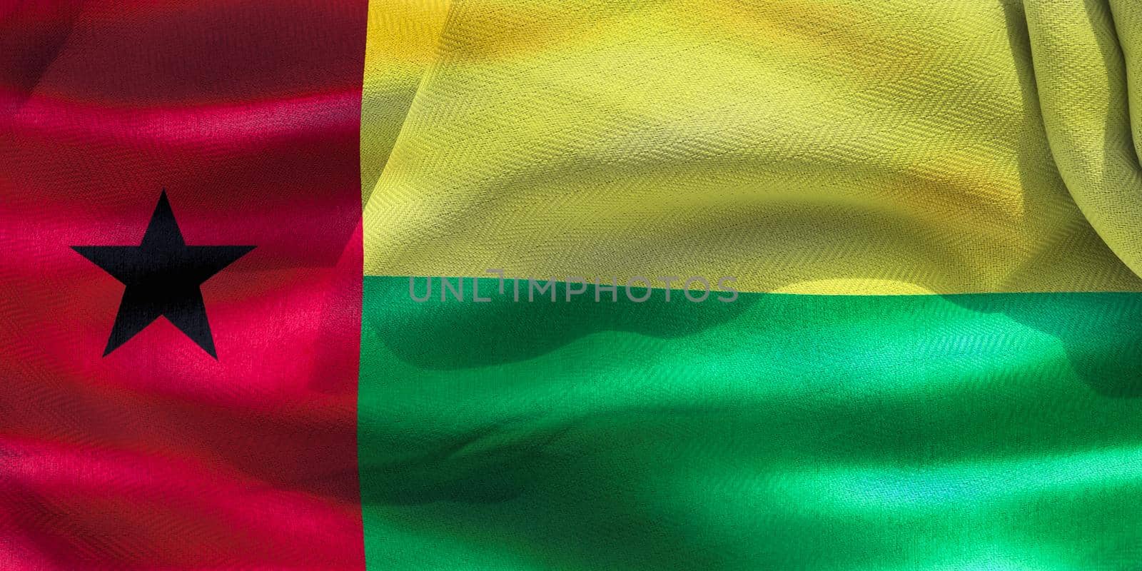 Guinea-Bissau flag - realistic waving fabric flag by MP_foto71