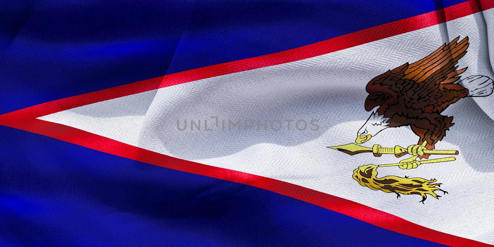 American Samoa flag - realistic waving fabric flag by MP_foto71