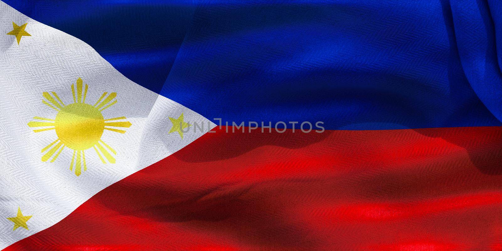 Philippines flag - realistic waving fabric flag