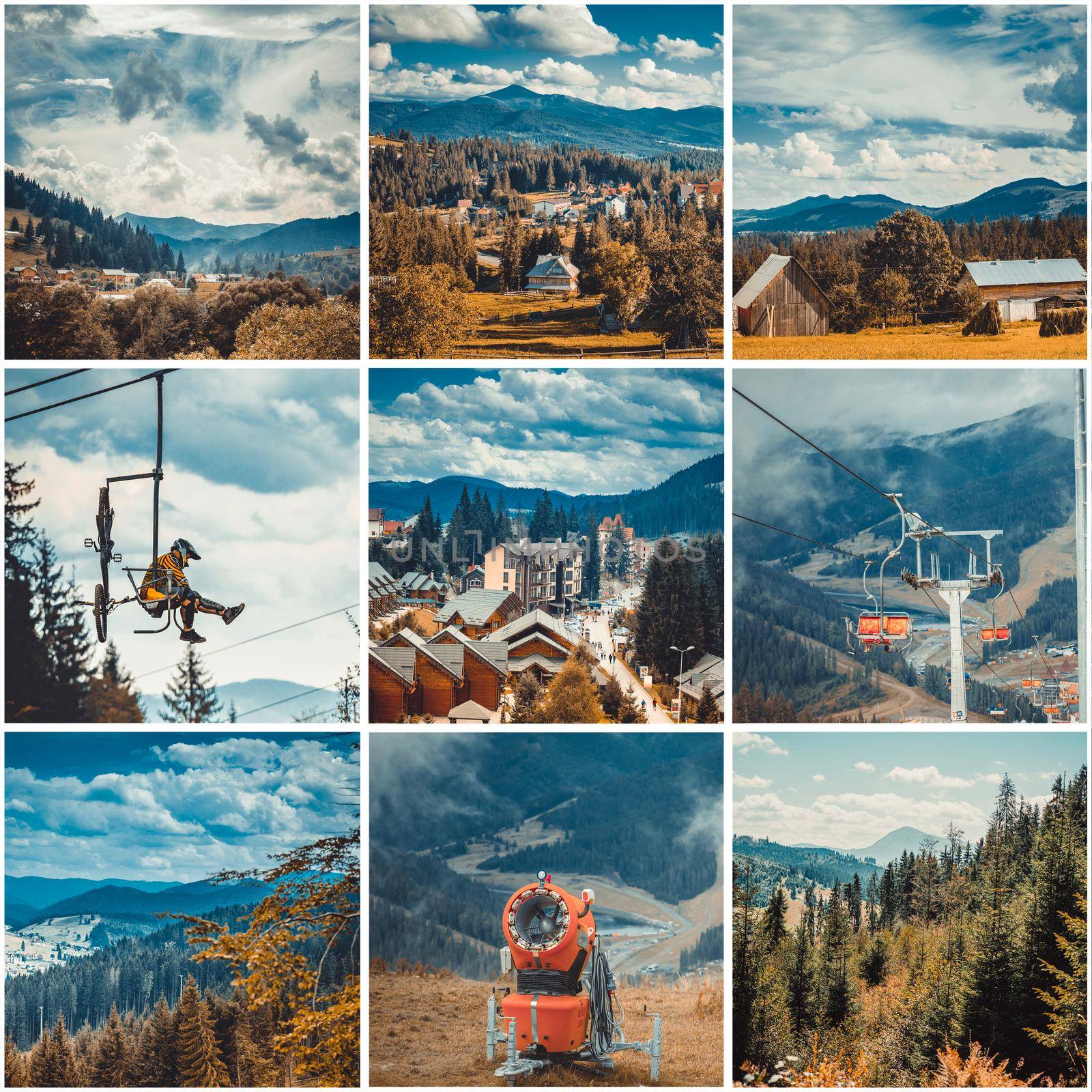 photo collage Carpathian Mountains