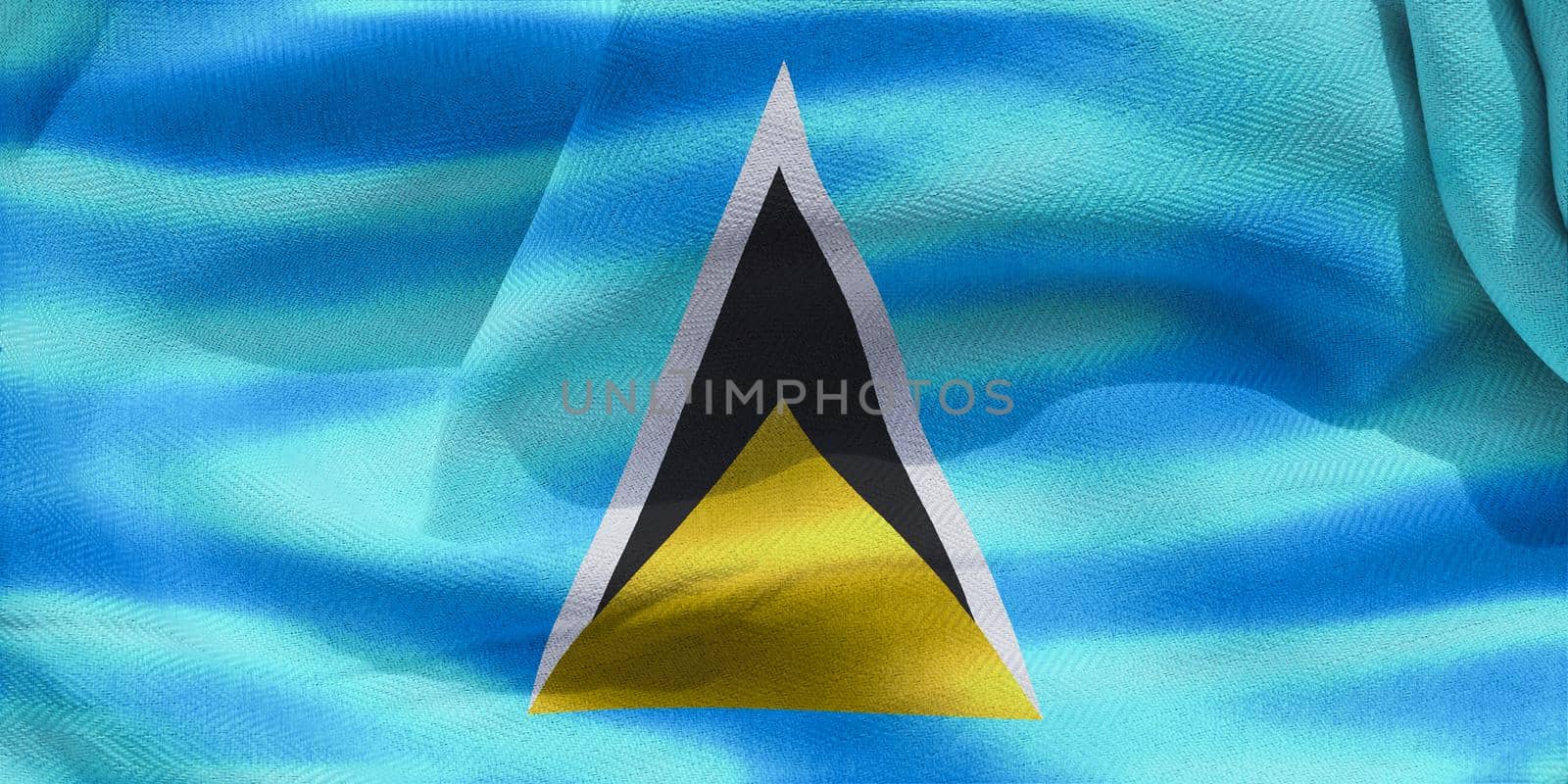 Saint Lucia flag - realistic waving fabric flag