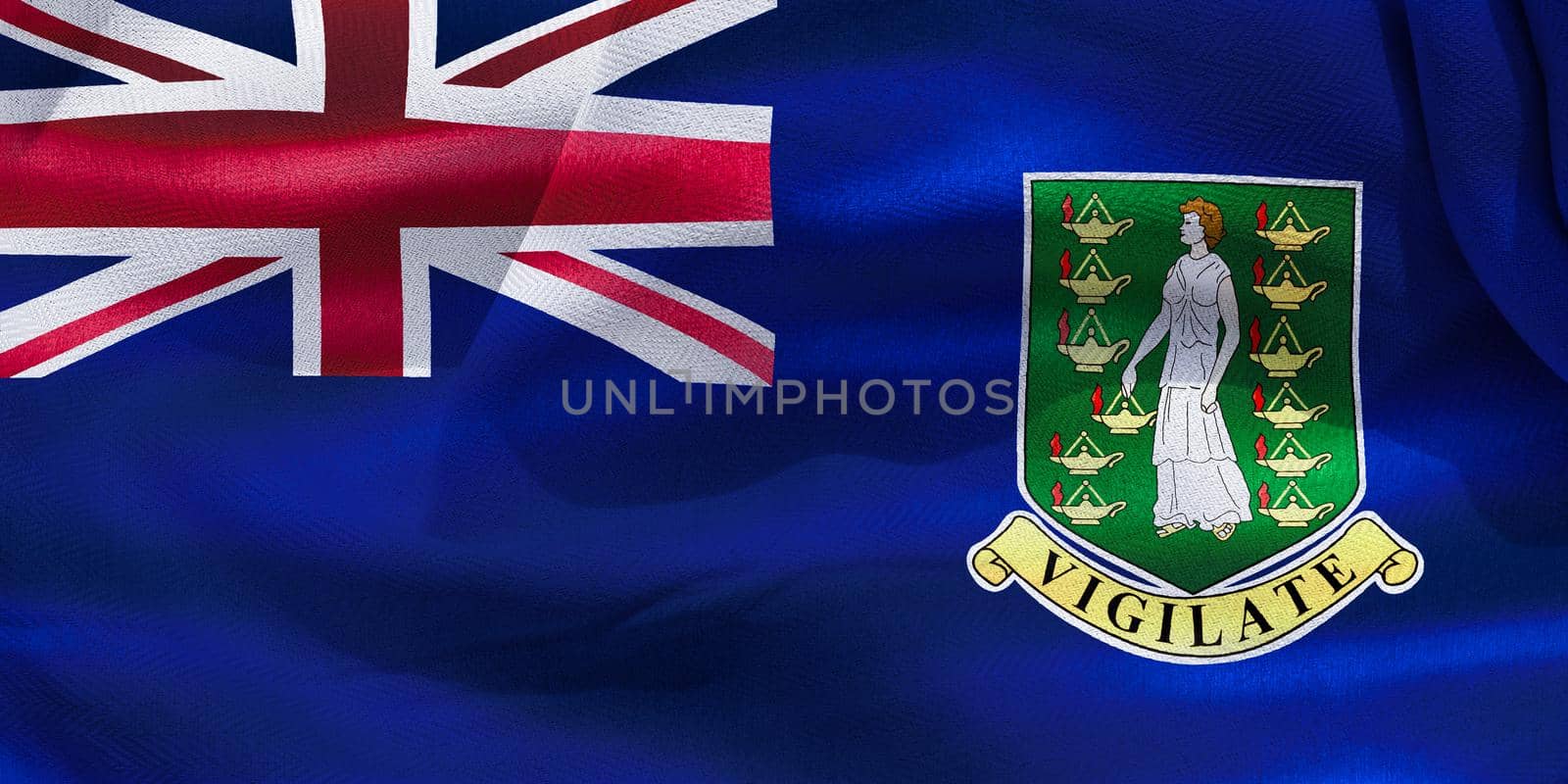 3D-Illustration of a British Virgin Islands flag - realistic waving fabric flag by MP_foto71