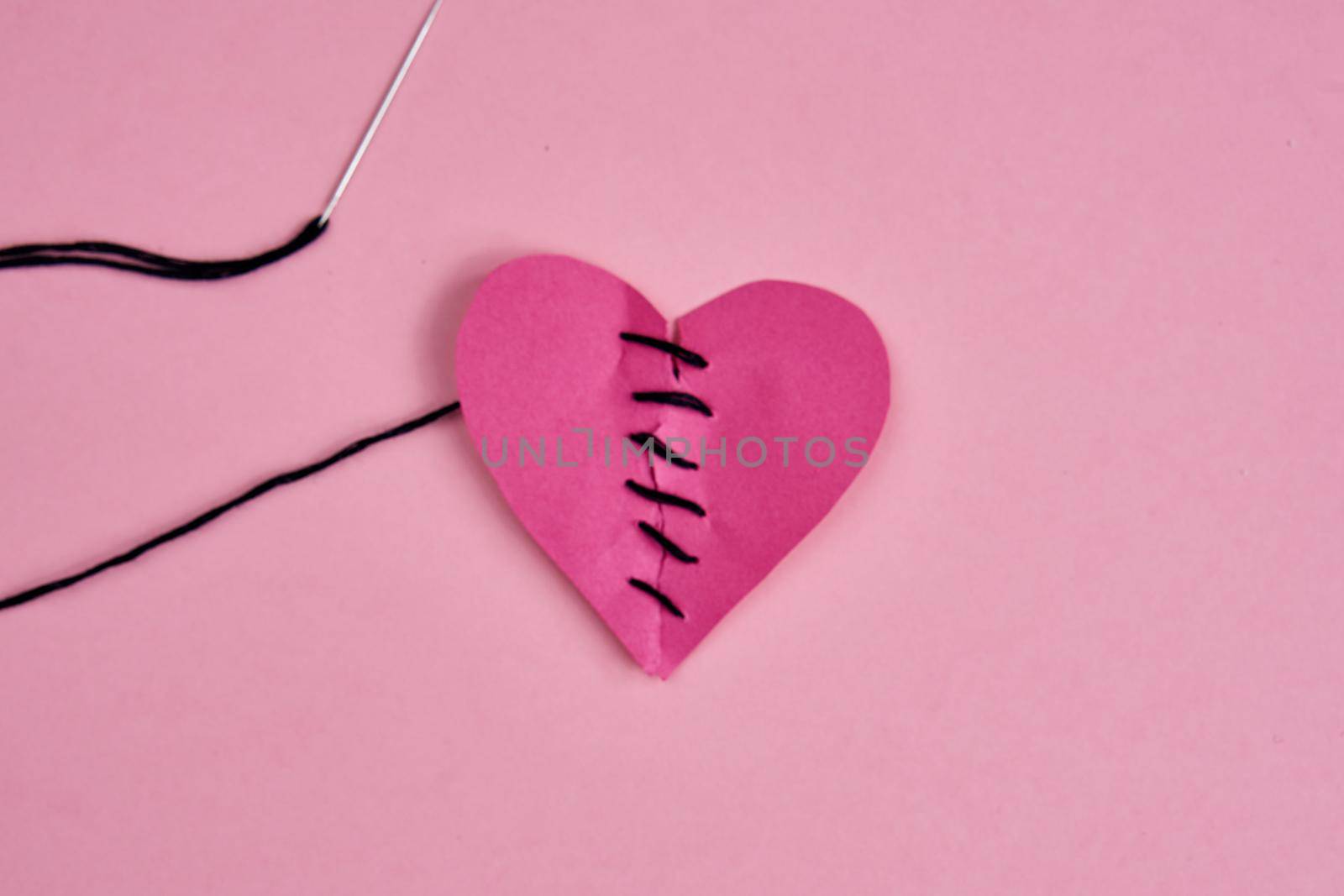 valentines paper heart romance holiday pink background. High quality photo