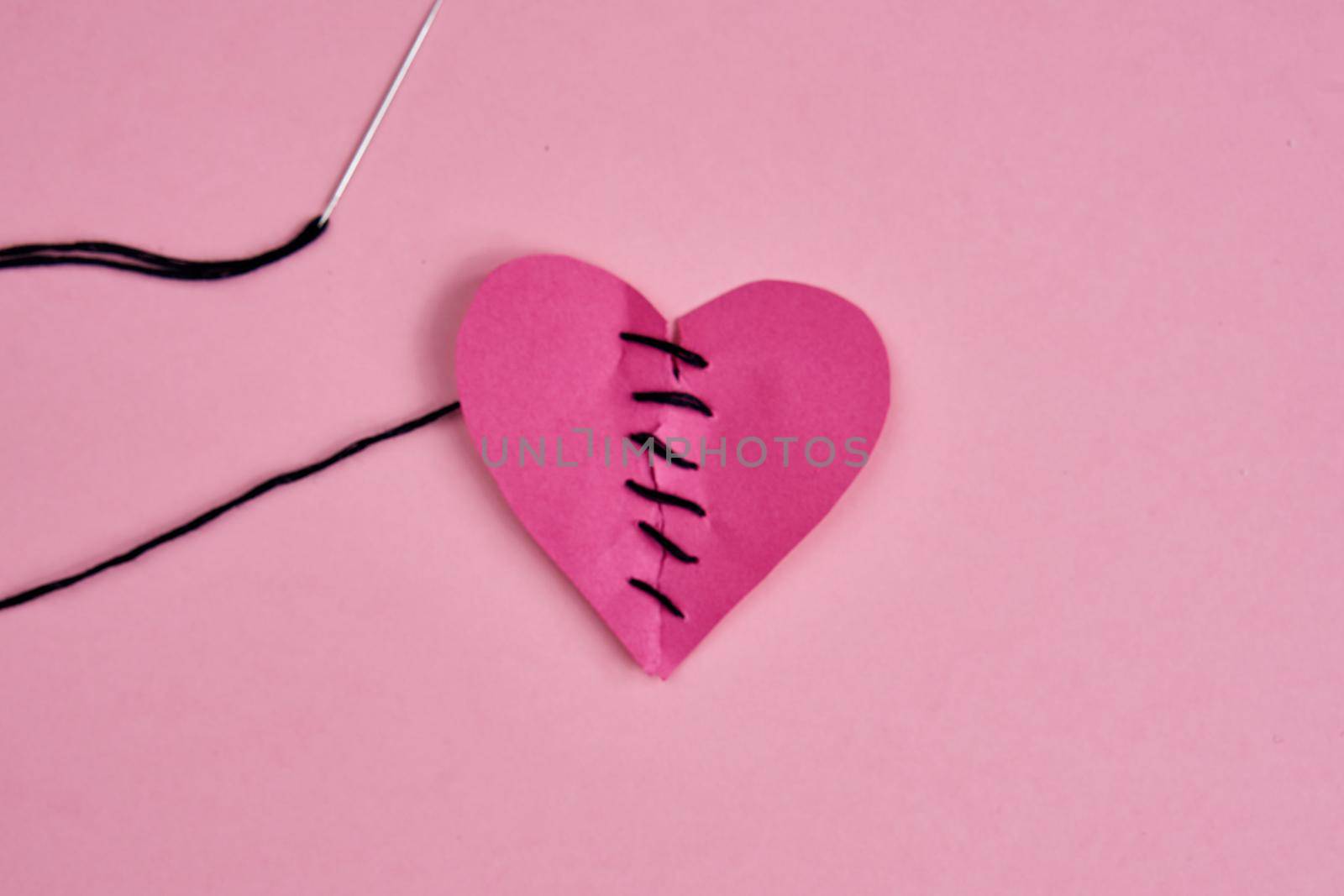 valentines paper heart romance holiday pink background by Vichizh