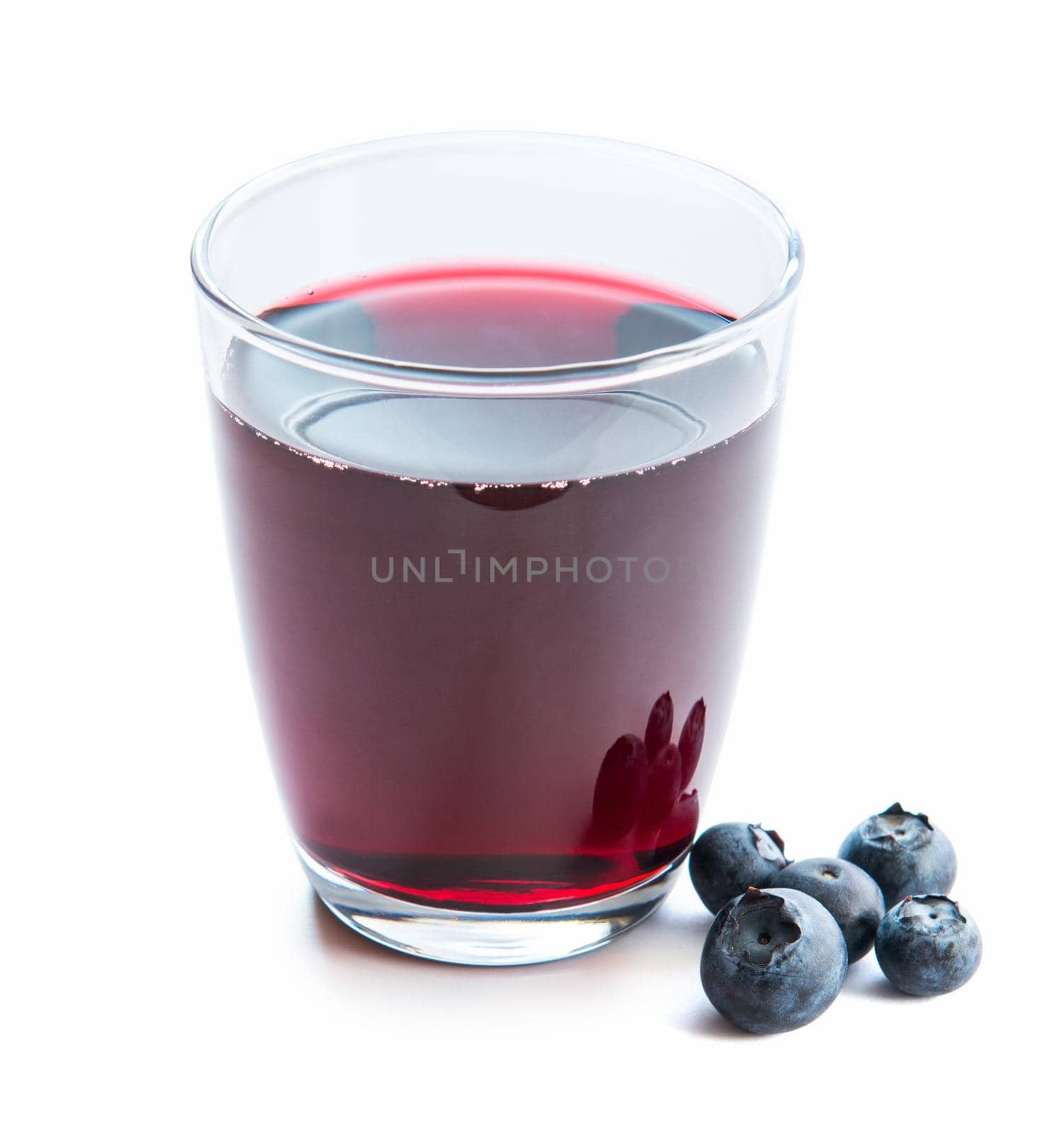 Glass of fresh blueberry juice with blueberries by tan4ikk1