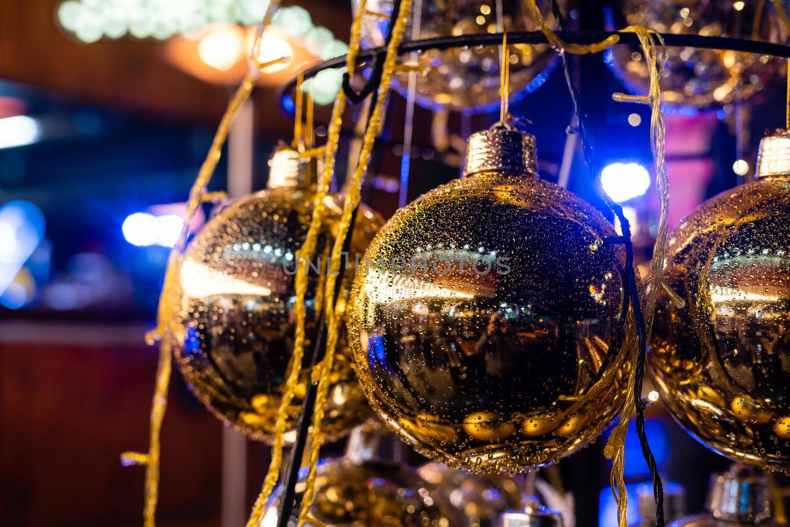 christmas decor gold glass balls