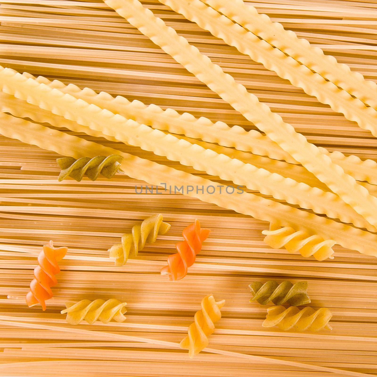 Close up of the raw spaghetti background