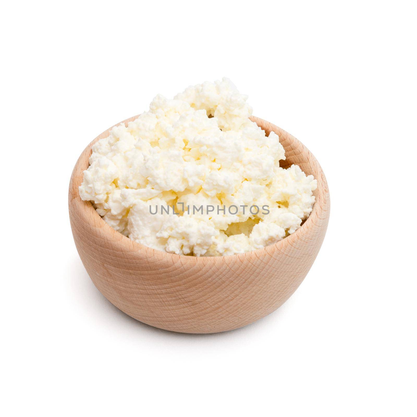 Cottage cheese isolated on white