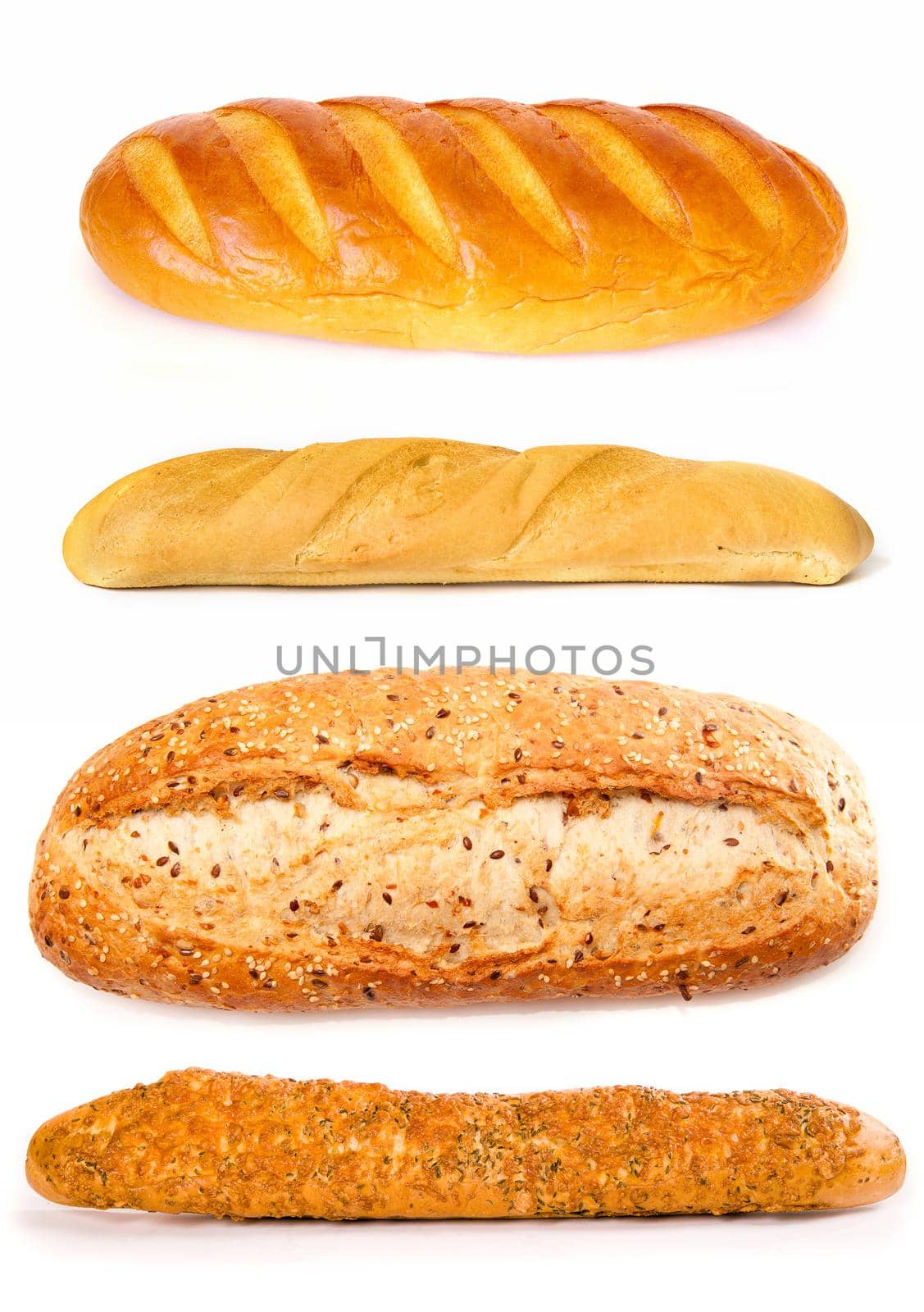 Set of a loafes on a white background
