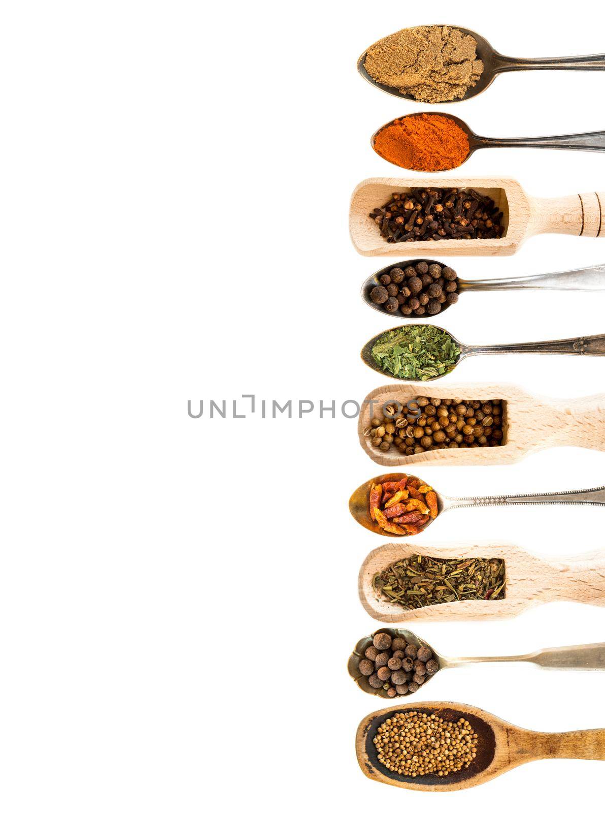 spoons with herbs and spices by tan4ikk1