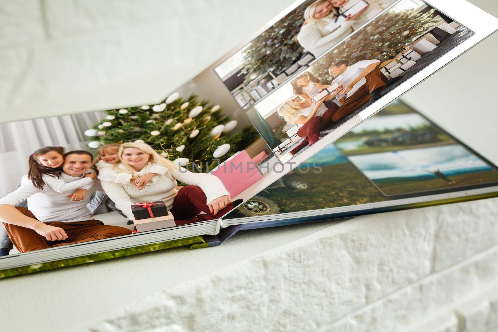 photo book with christmas photos.