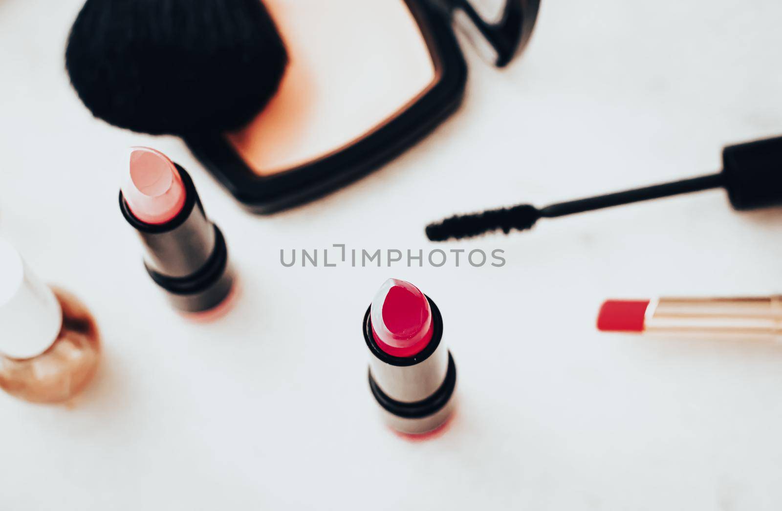 Beauty products and decorative cosmetics concept. Modern luxury make-up on vanity table as beauty blog background by Anneleven