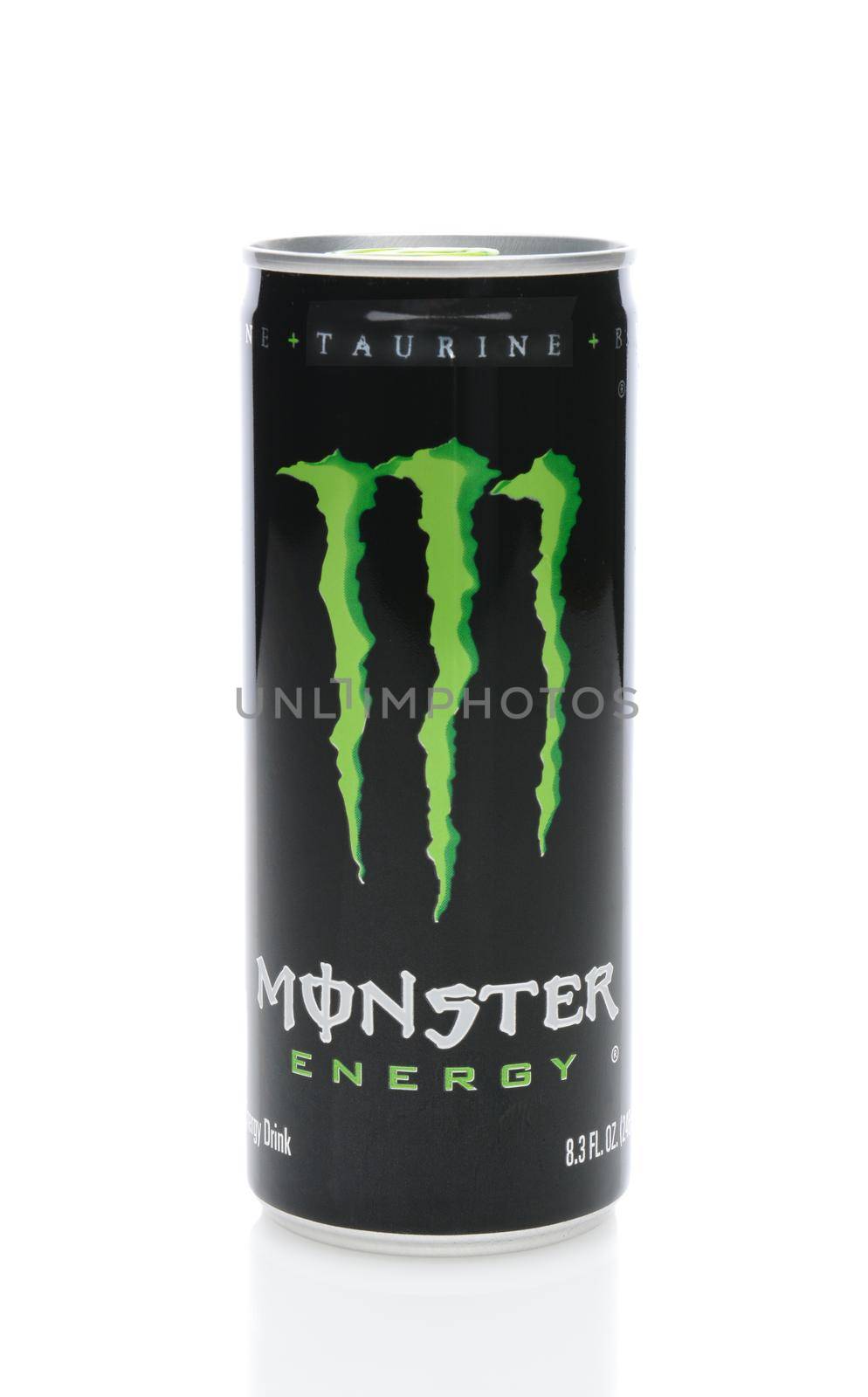 IRVINE, CA - SEPTEMBER 22, 2014: A can of Monster Energy Drink. Introduced in 2002 Monster now has over 30 different drinks with high a caffeine content.