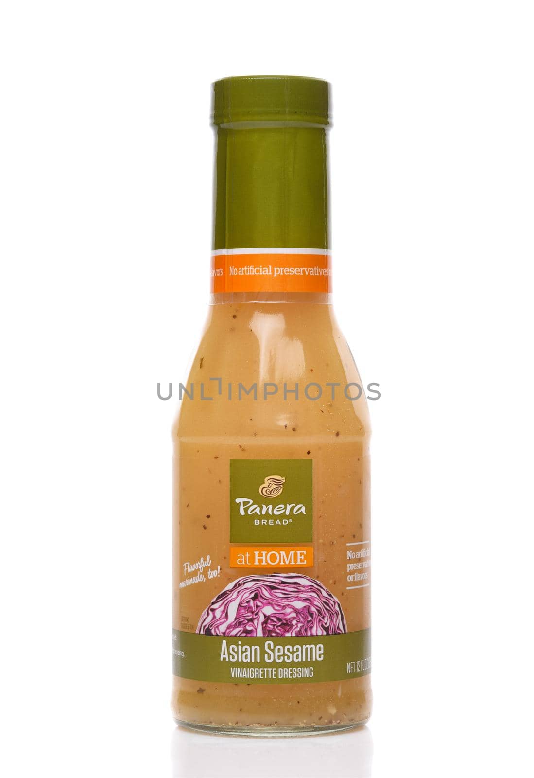 IRVINE, CALIFORNIA - 24 DECEMBER 2019: A bottle of Panera Bread at Home Asian Sesame Vinaigrette Dressing. 