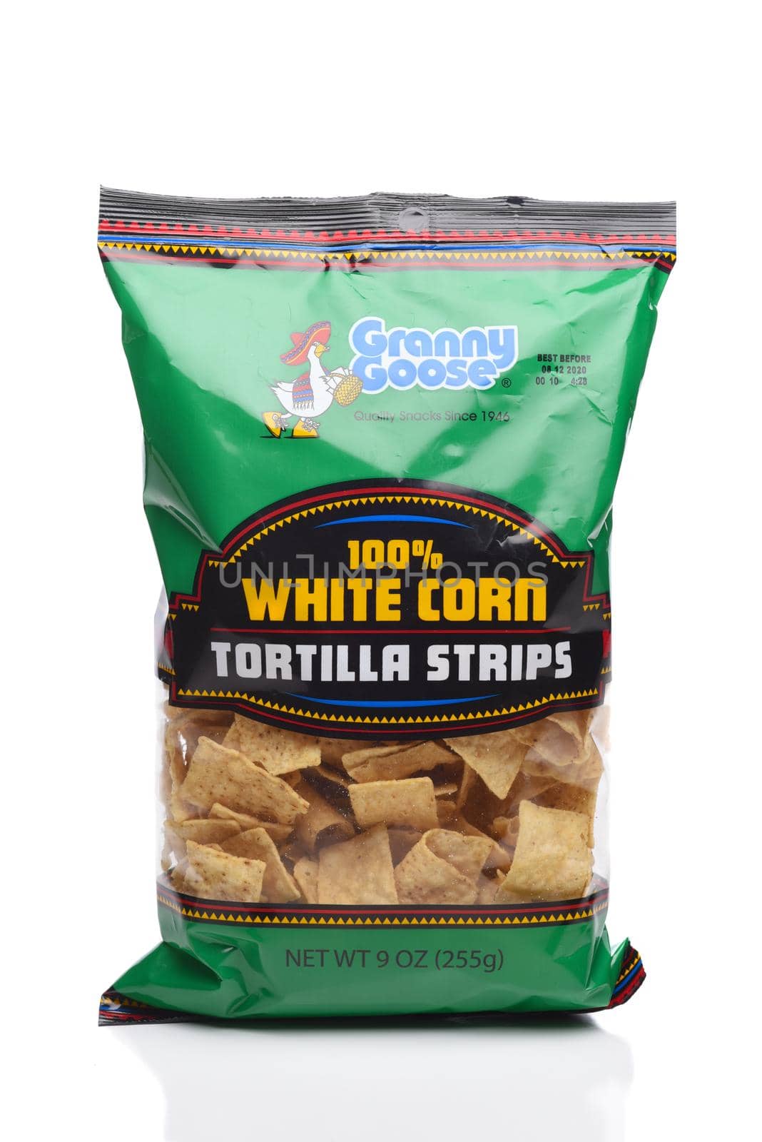 IRVINE, CALIFORNIA - 25 MAY 2020: A bag of Granny Goose White Corn Tortilla Strips. by sCukrov