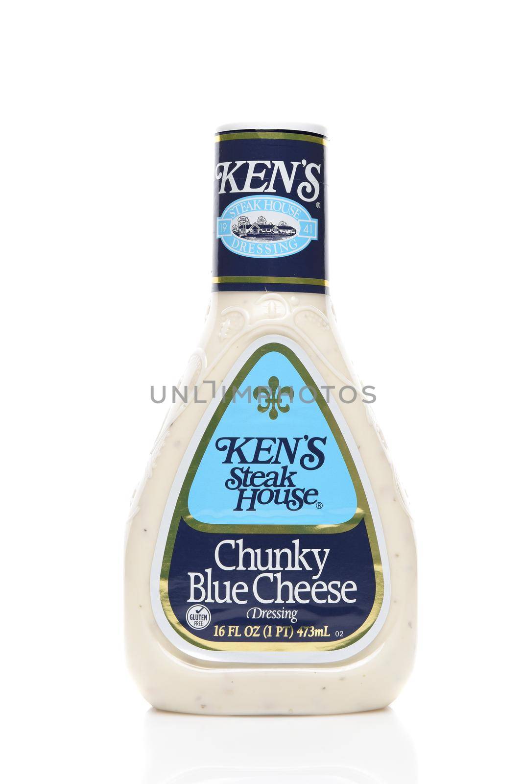 IRVINE, CALIFORNIA - AUGUST 26, 2019: A bottle of Kens Steak House Chunky Blue Cheese Salad dressing. by sCukrov