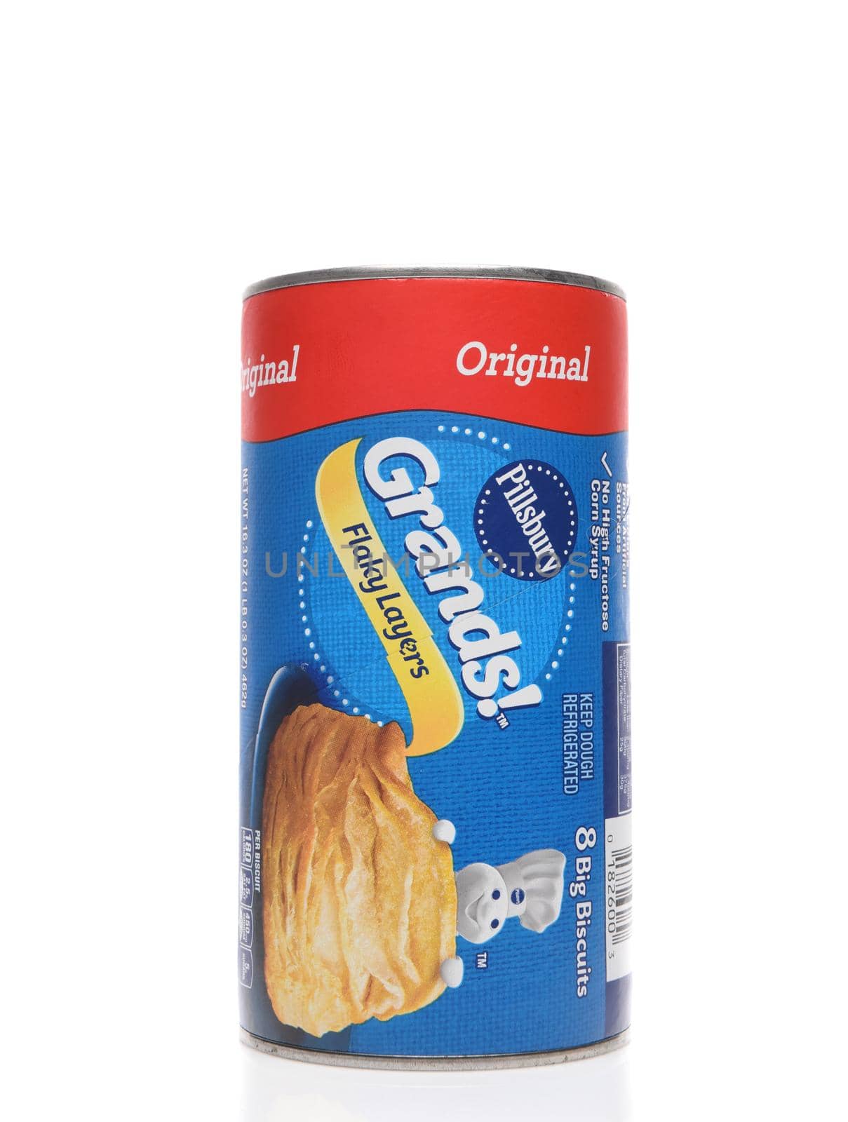 IRVINE, CALIFORNIA - AUGUST 14, 2019: A can of Pillsbury Grands biscuits Original Flavor. by sCukrov