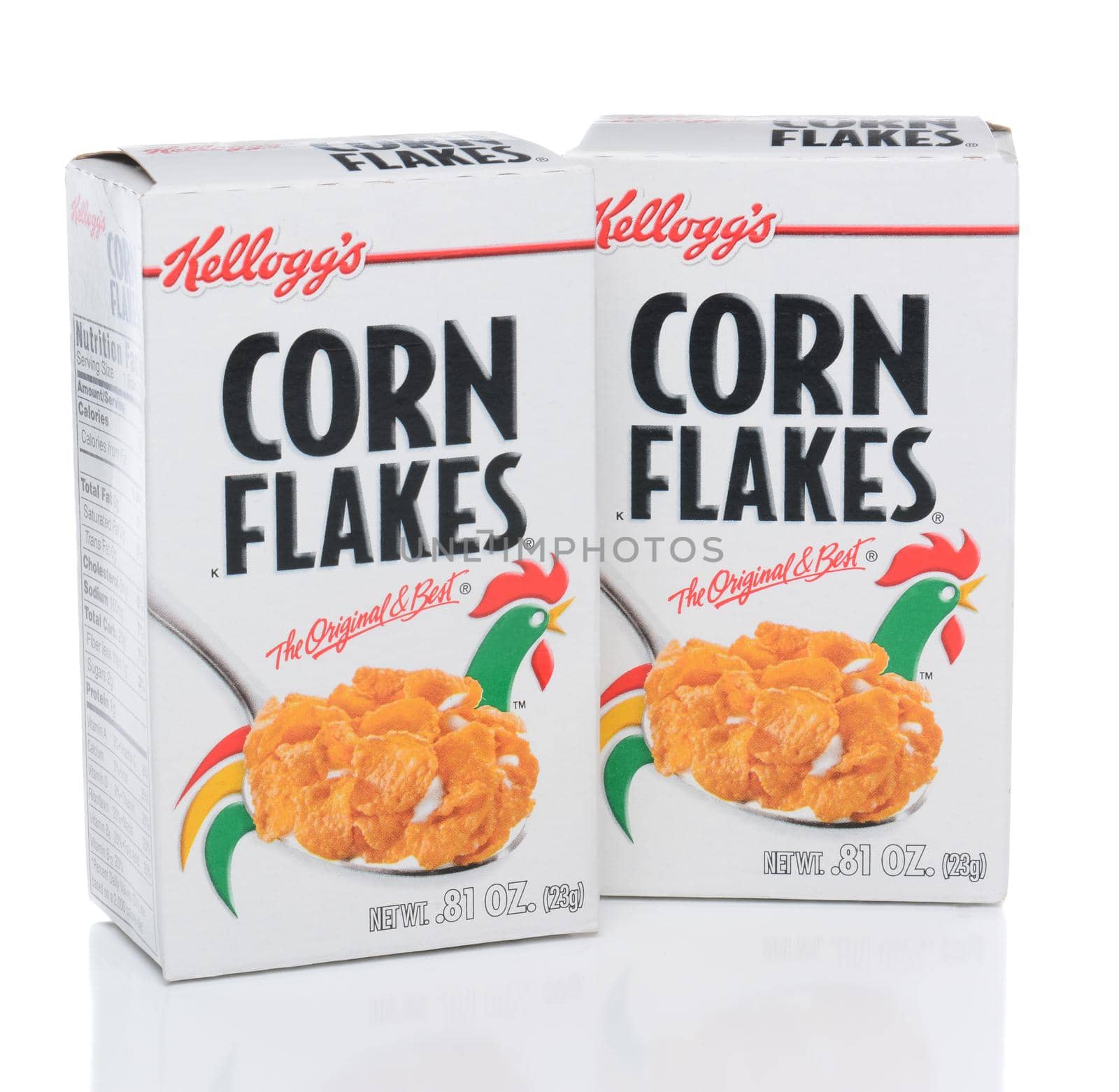 IRVINE, CA - FEBRUARY 19, 2015: Kellogg's Corn Flakes. Developed at  Battle Creek Sanitarium in Michigan by Dr. John Kellogg in 1894.