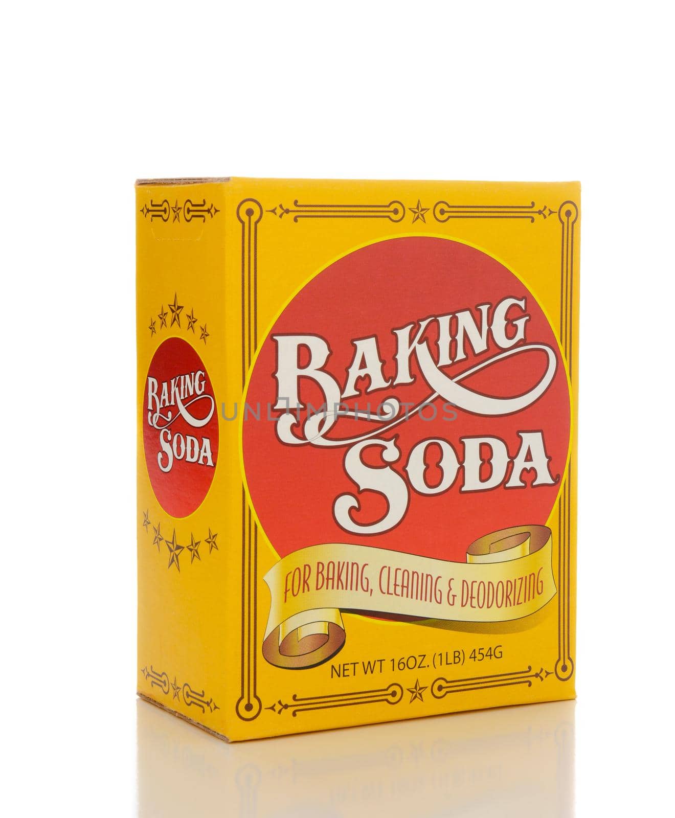 IRVINE, CA - JANUARY 23, 2015: A box of Baking Soda. The sodium bicarbonate is distributed by Greenbrier International is used for baking, cleaning and deodorizing.